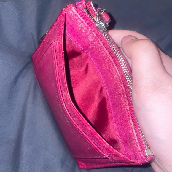 Coach Pink Leather Coin Pouch GUC - Picture 5 of 7